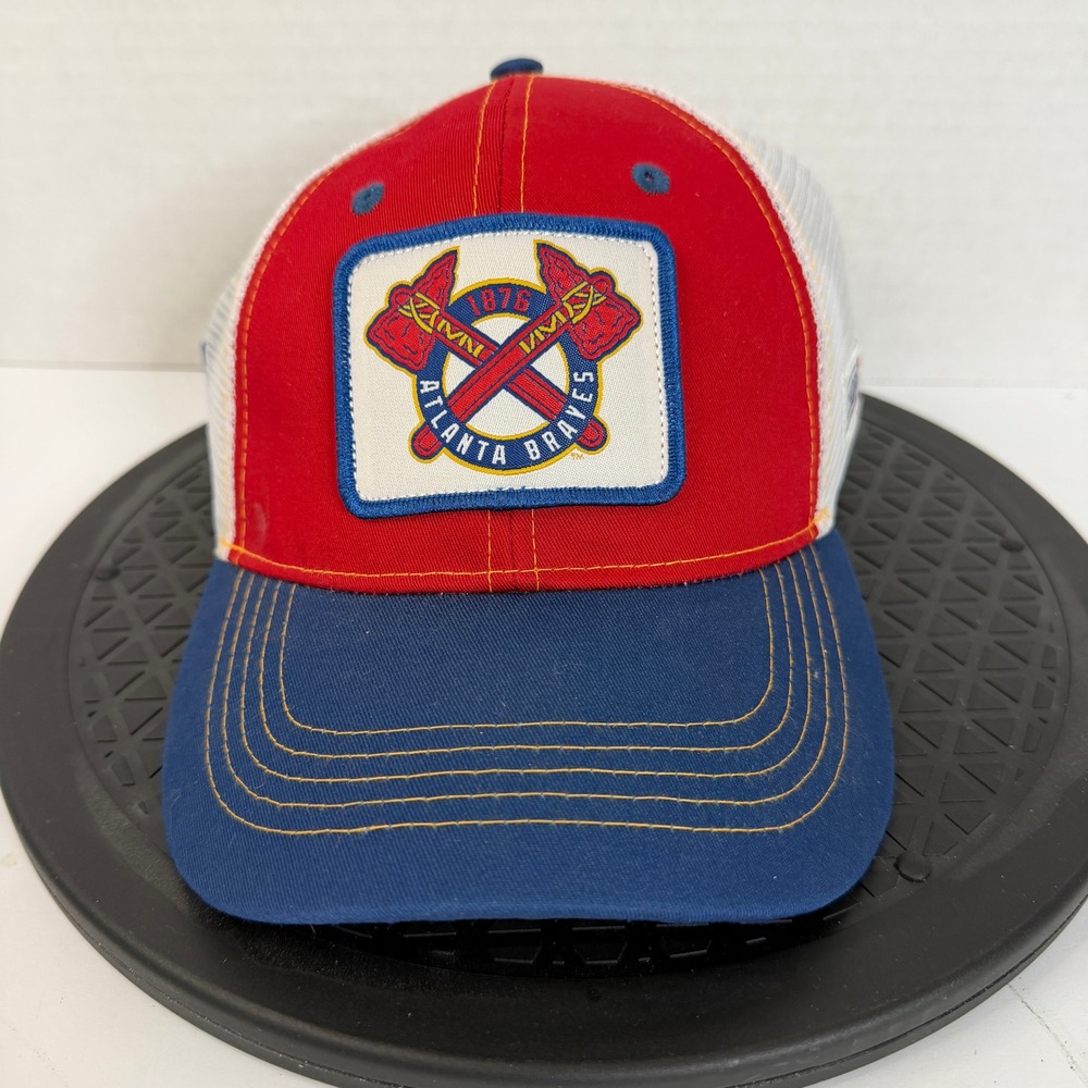 RARE Chase Elliott Atlanta Braves NAPA Snapback Trucker Hat Rd/Wt/Bl Chop On